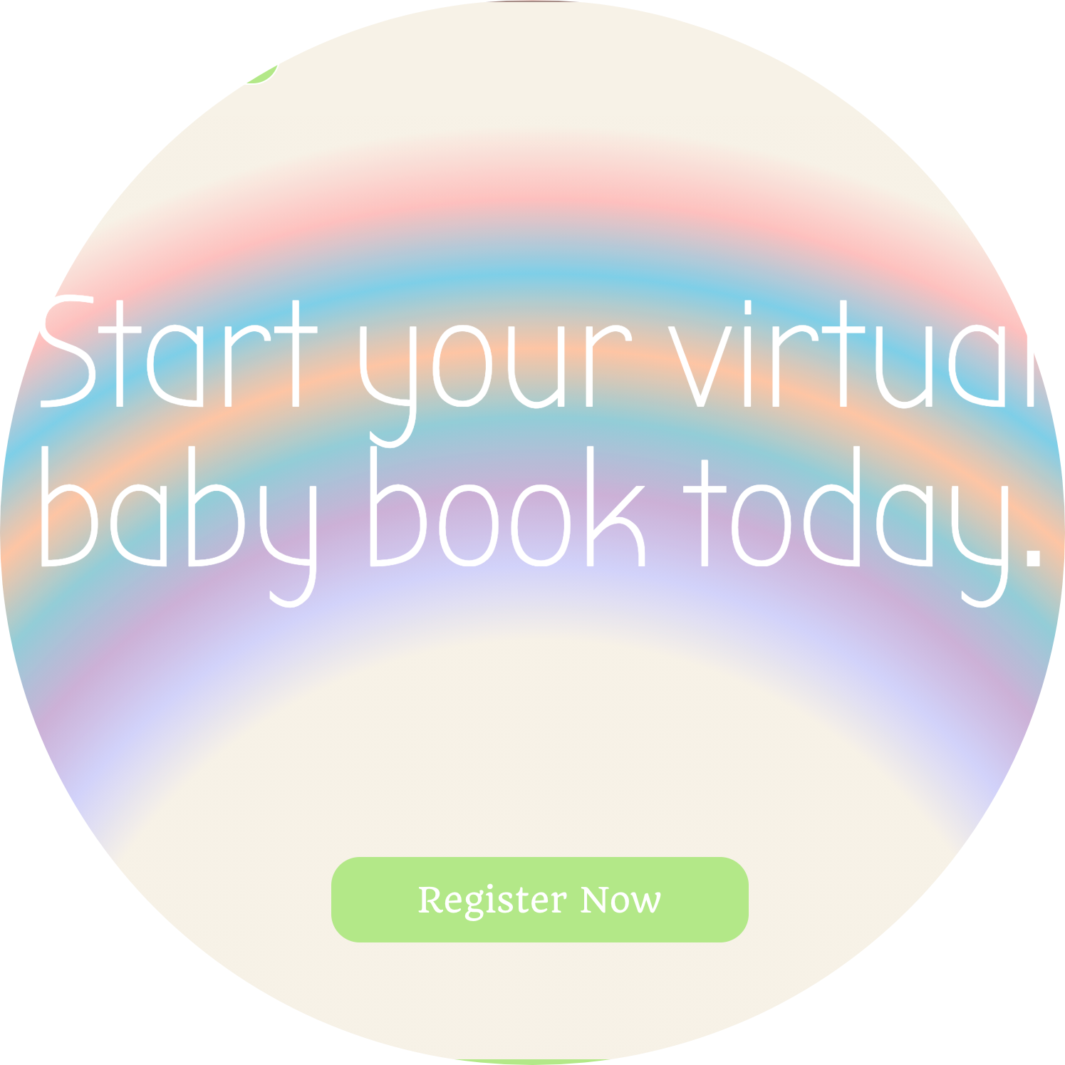 screenshot of Virtual Baby Book app landing page