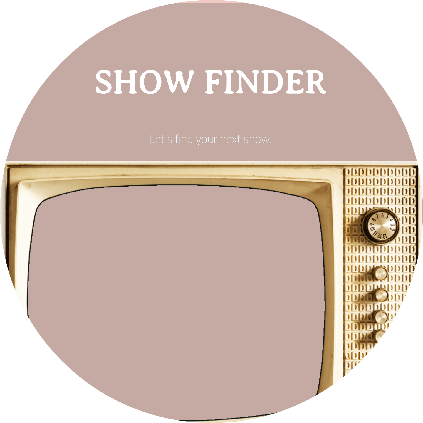 screenshot of Showfinder app landing page